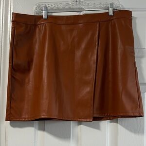 a new day Tan Faux Leather Mini Skirt
